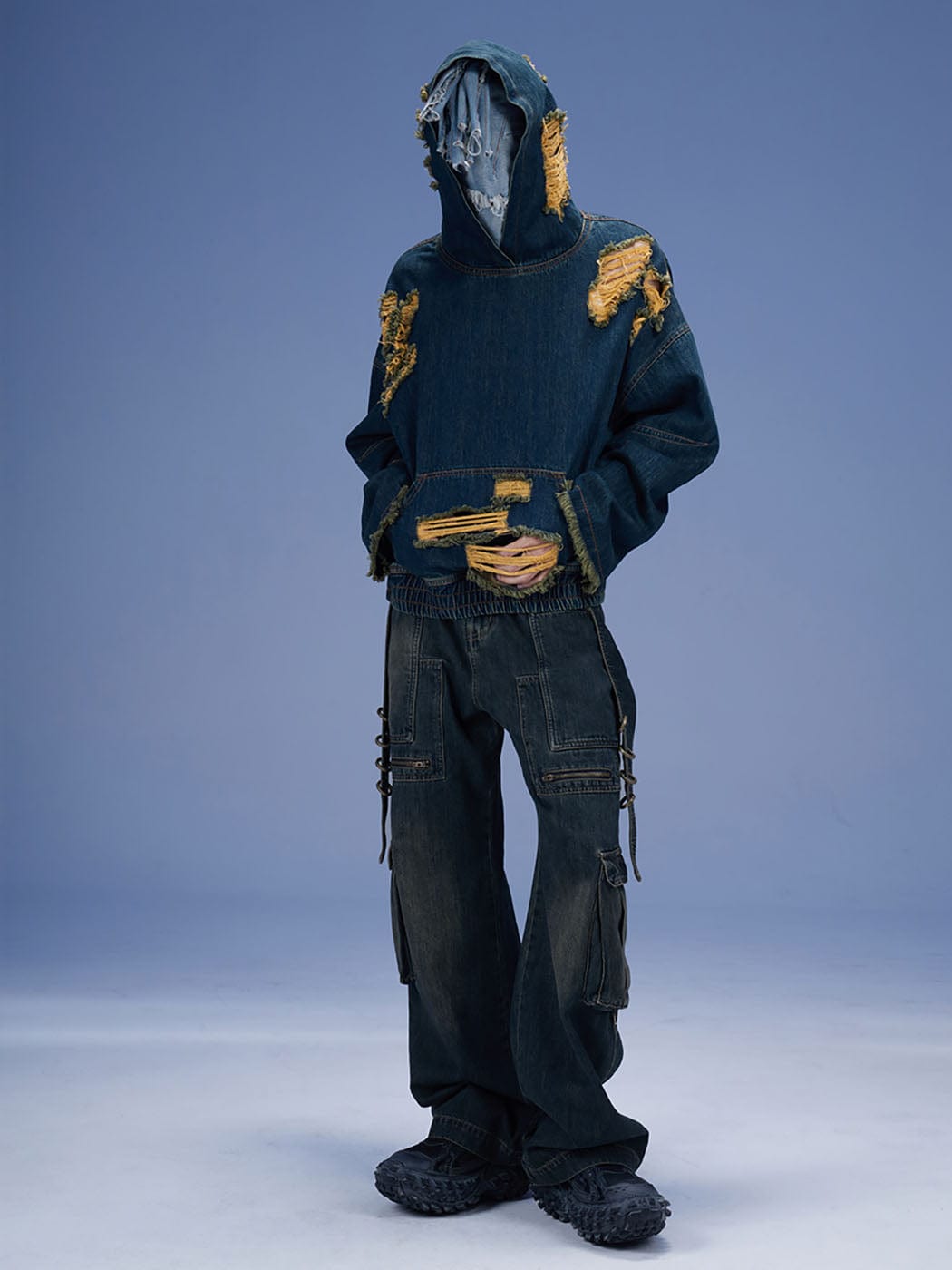 DND4DES Scimitar Rings Deconstructed Denim Cargo