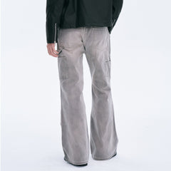 CATSSTAC Distressed Double-Knee Carpenter Straight-Leg Jeans Gray
