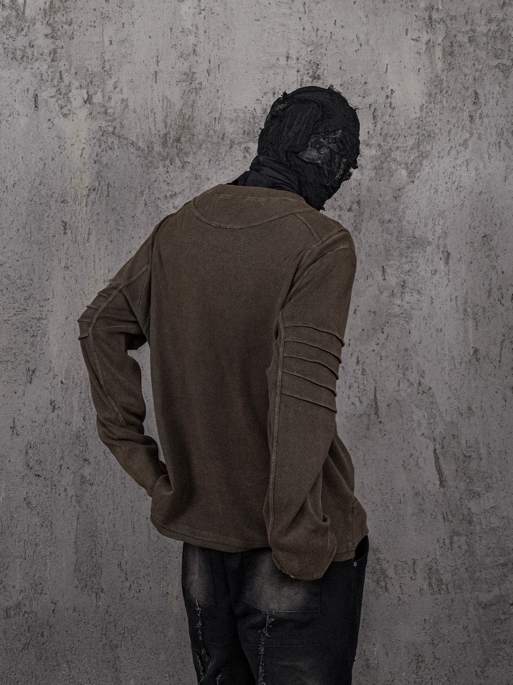 UNDERWATER Distressed Deconstructed Light Sweatshirt Brown