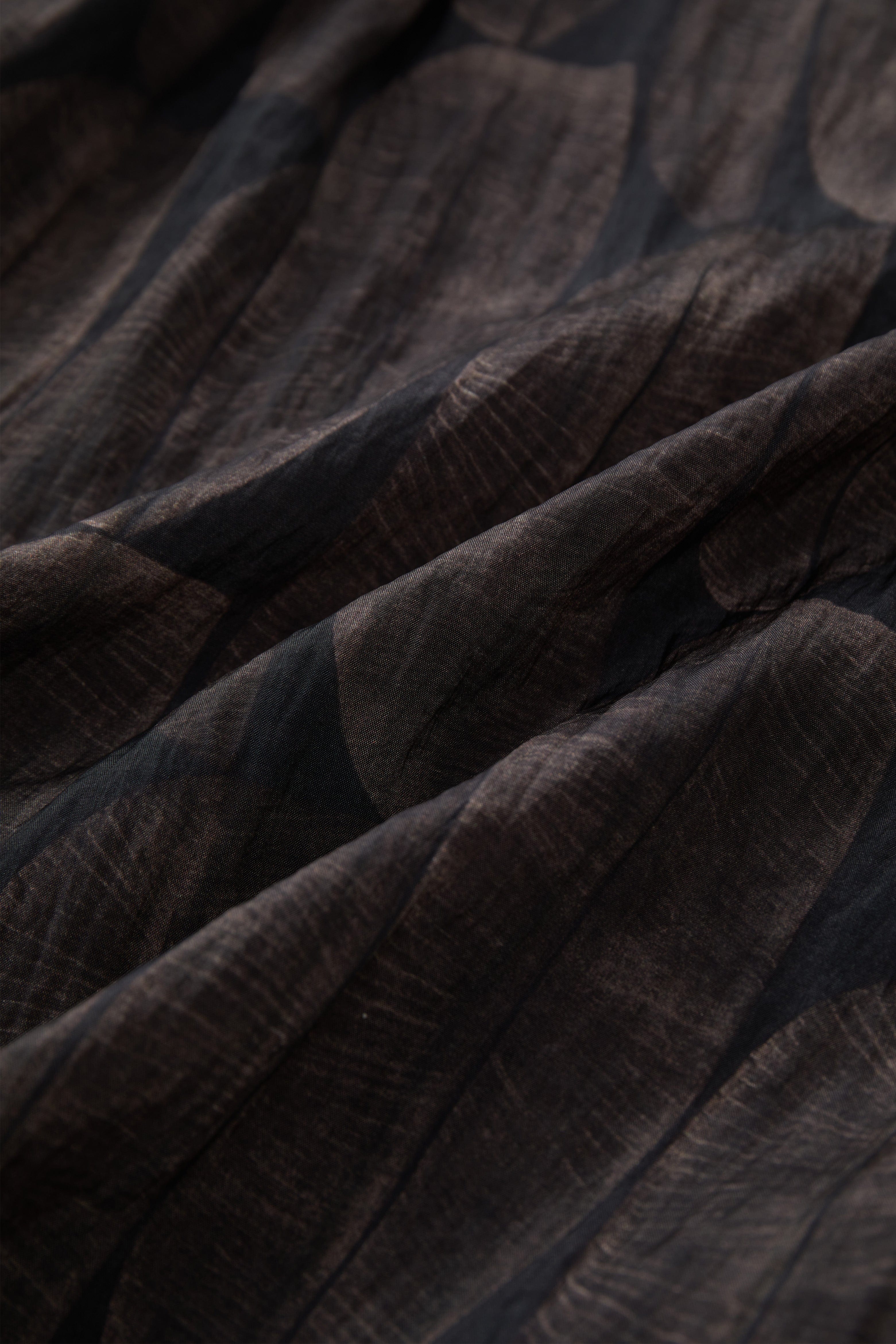 OPICLOTH Retro Textured Leaf Full-Print Half Shirt