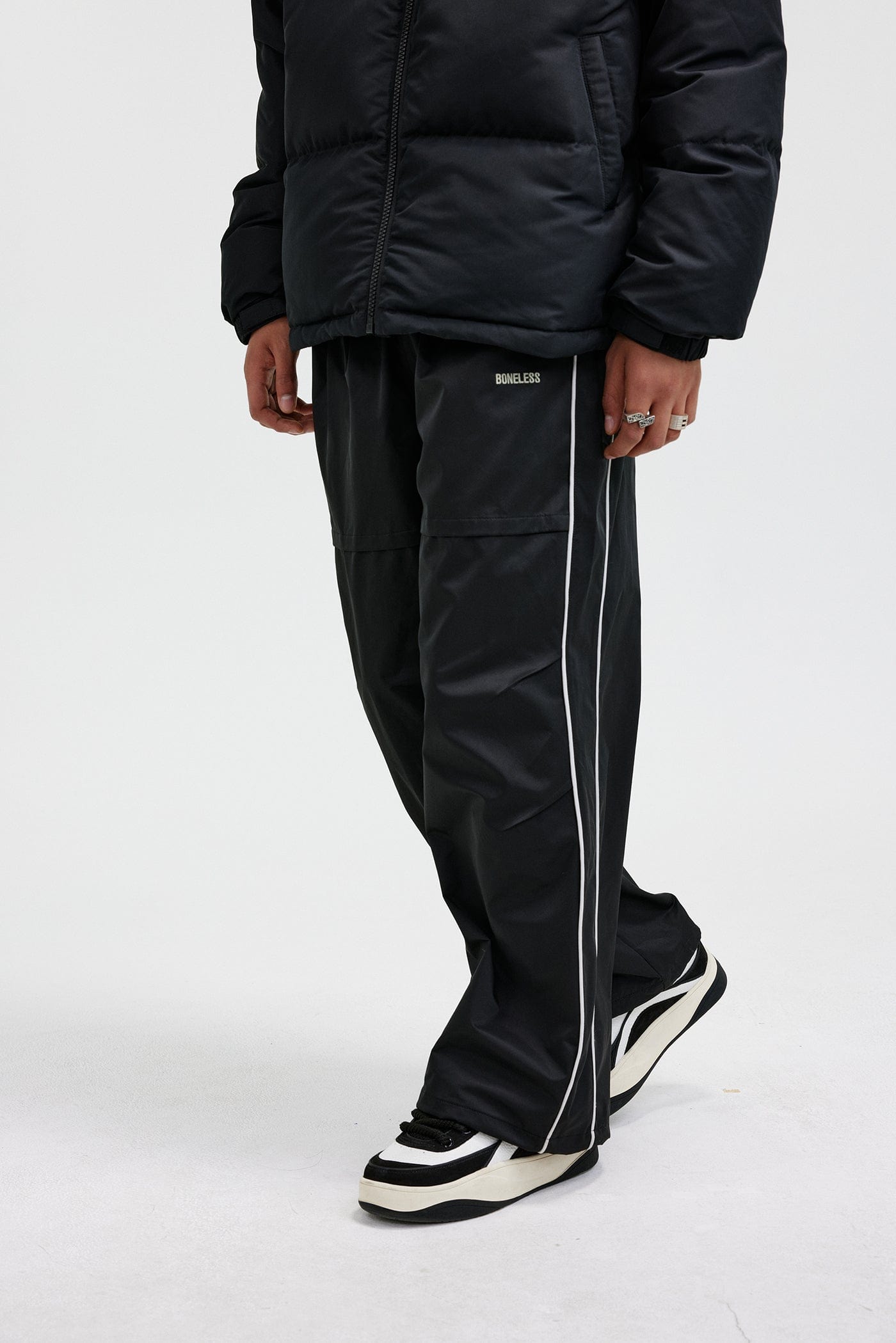 BONELESS Paneled Crinkled Parachute Pants