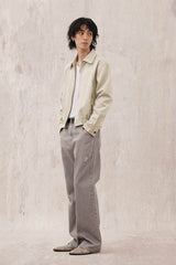 IN EXISTENCE Curved Spliced Smooth Harrington Jacket