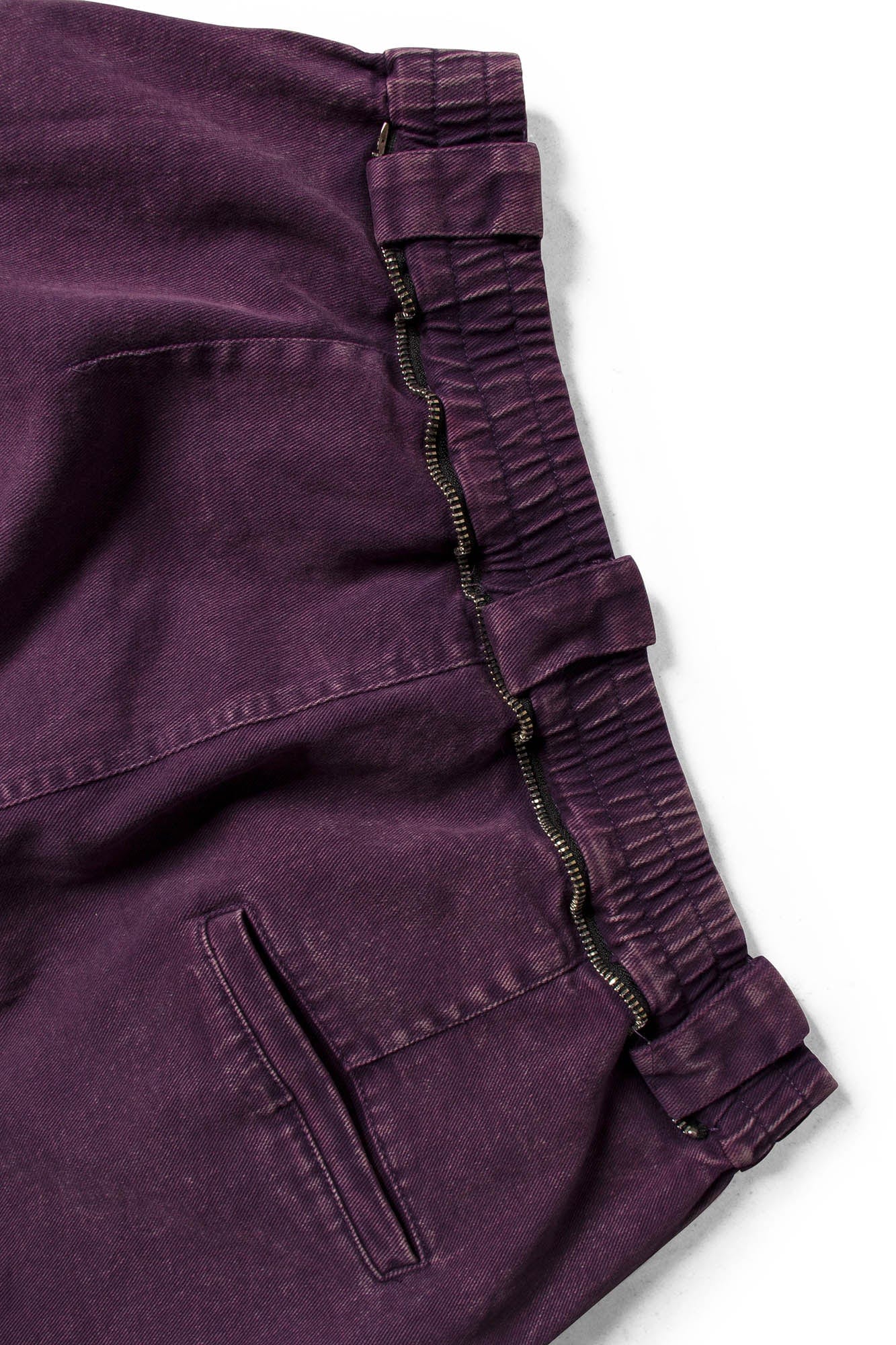 RELABEL Detachable Scarf Washed Multi-Pocket Wide-Leg Shorts