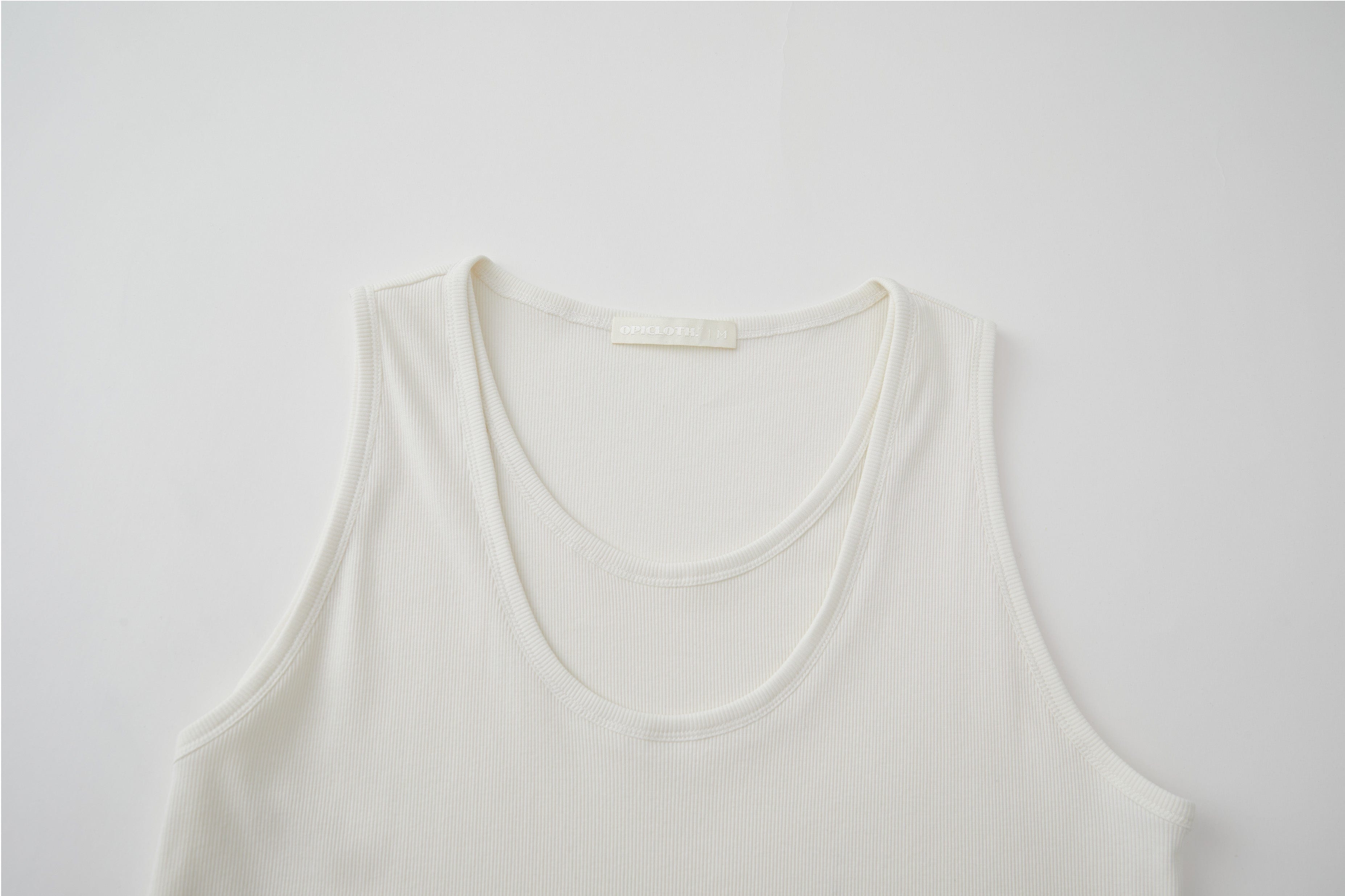 OPICLOTH Double-Layer Ribbed Tank Top
