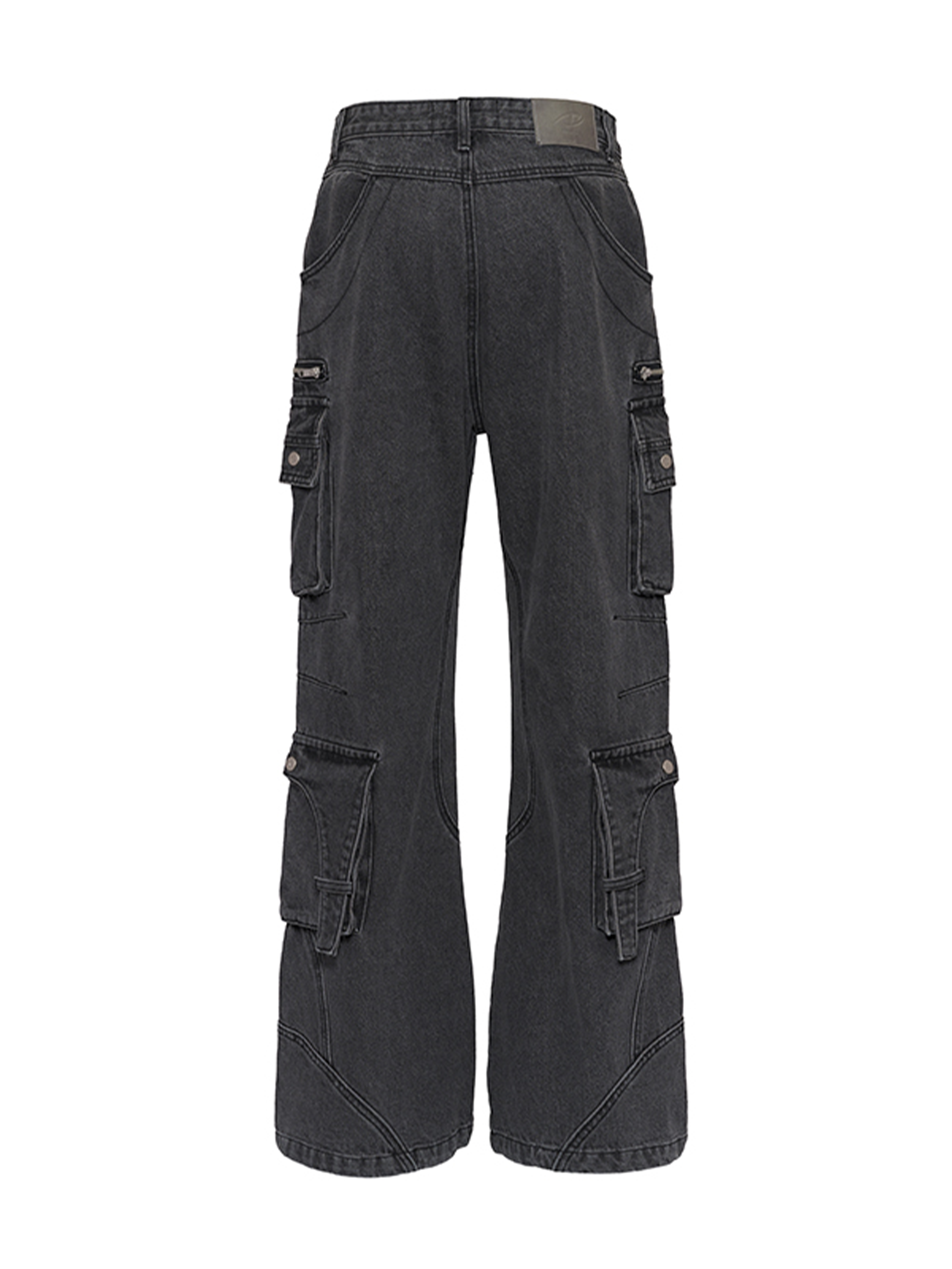 CATSSTAC Washed Multi-Pocket Utility Straight-Leg Jeans