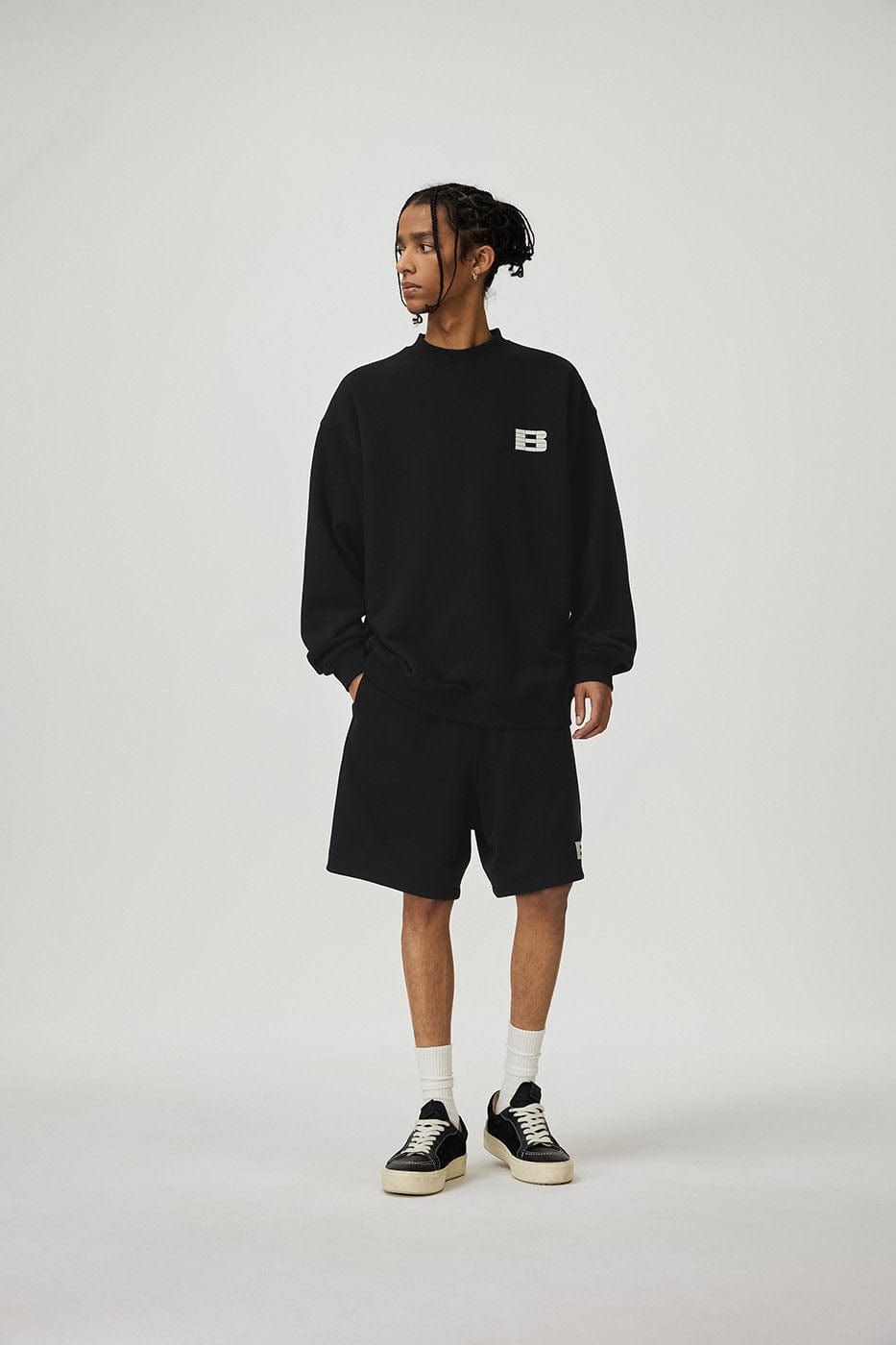 BONELESS Essential Plaid B LOGO Sweatshirt