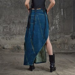 DND4DES Deconstructed Cutout Denim Skirt
