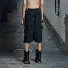 DND4DES Star Drawstring Deconstructed Denim Shorts