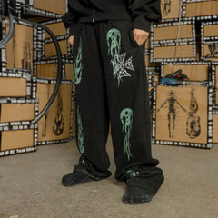 BLACK8MOB Flame Graphics Sweatpants