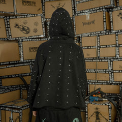BLACK8MOB Full Studded Cross Hoodie