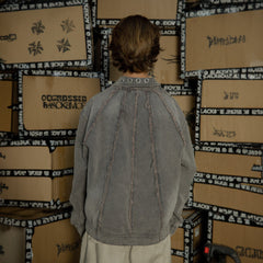 BLACK8MOB Deconstructed Frayed Jacket