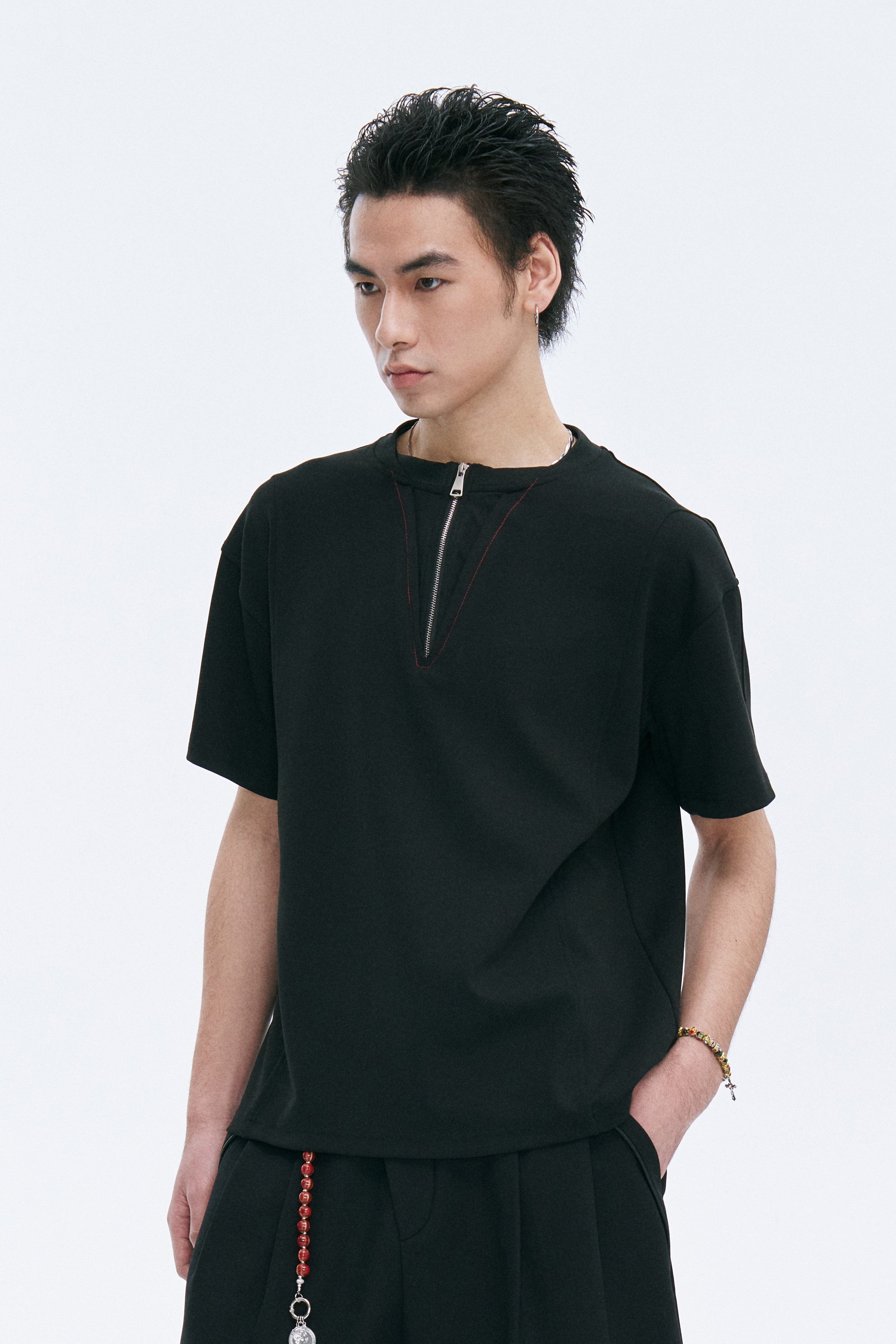 CATSSTAC Cross Spliced Dual-Zip T-Shirt