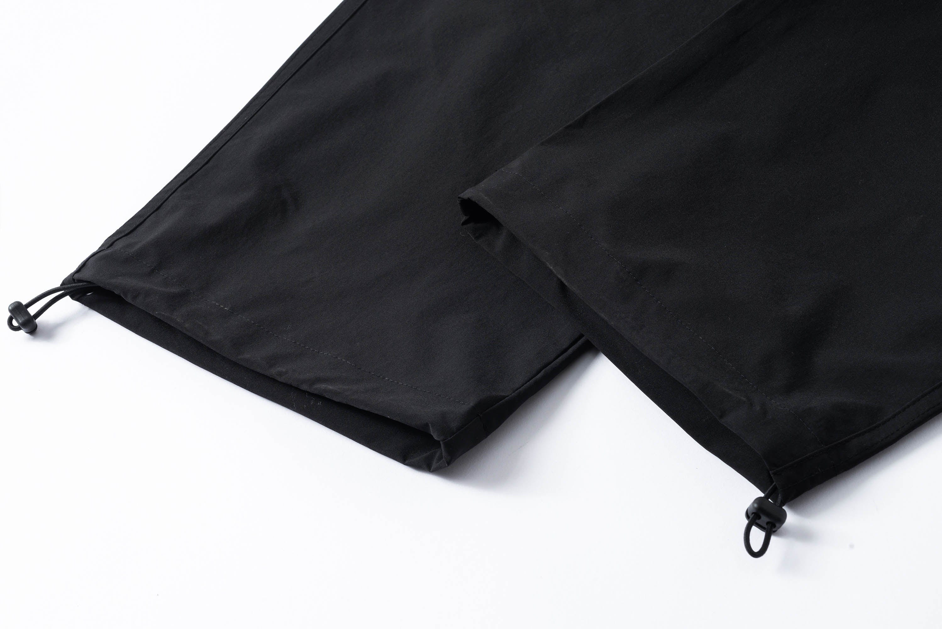 SILENSTORM Multi-Pocket Drawstring Crinkled Pants