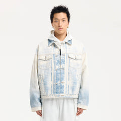 BONELESS Washed Faded Denim Jacket