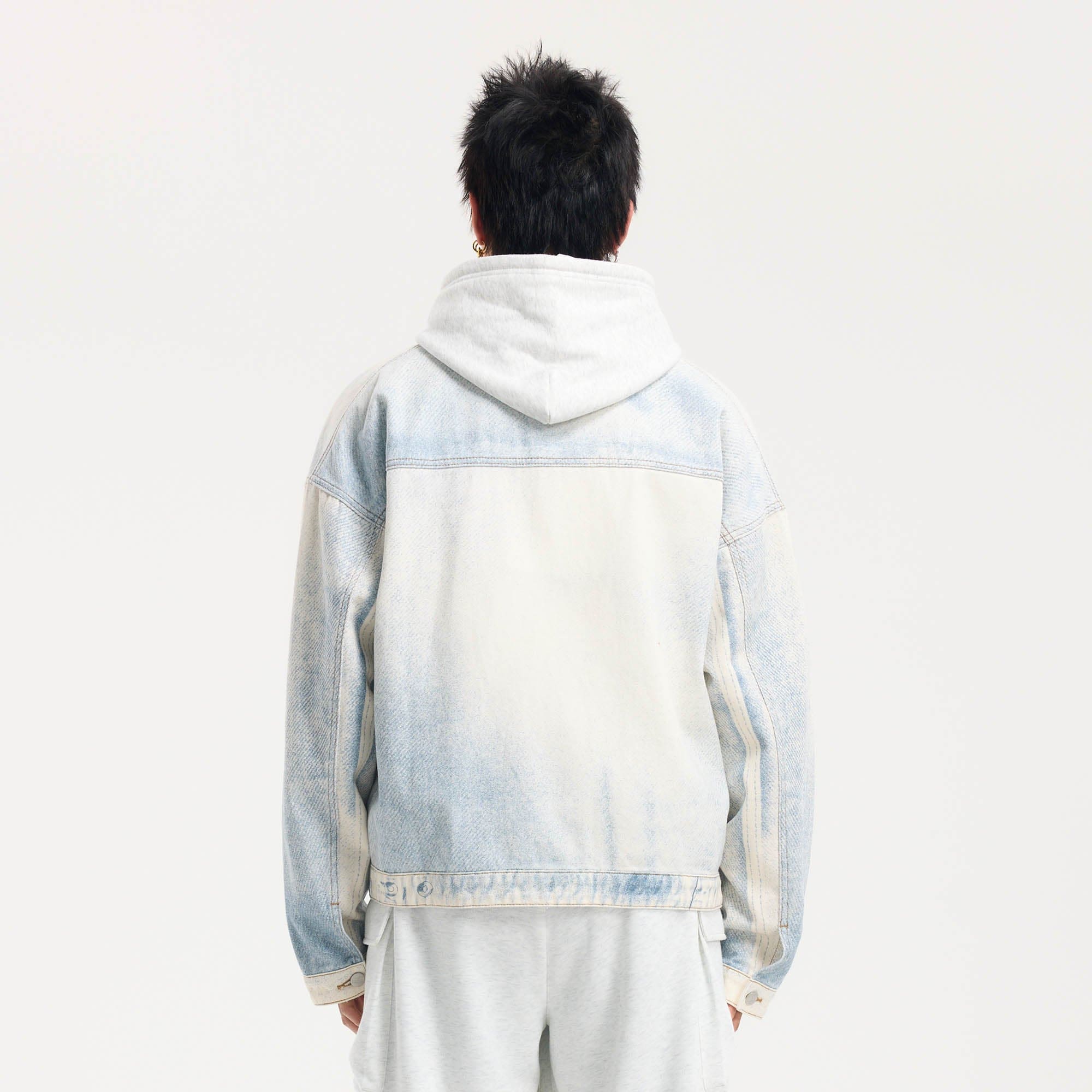 BONELESS Washed Faded Denim Jacket