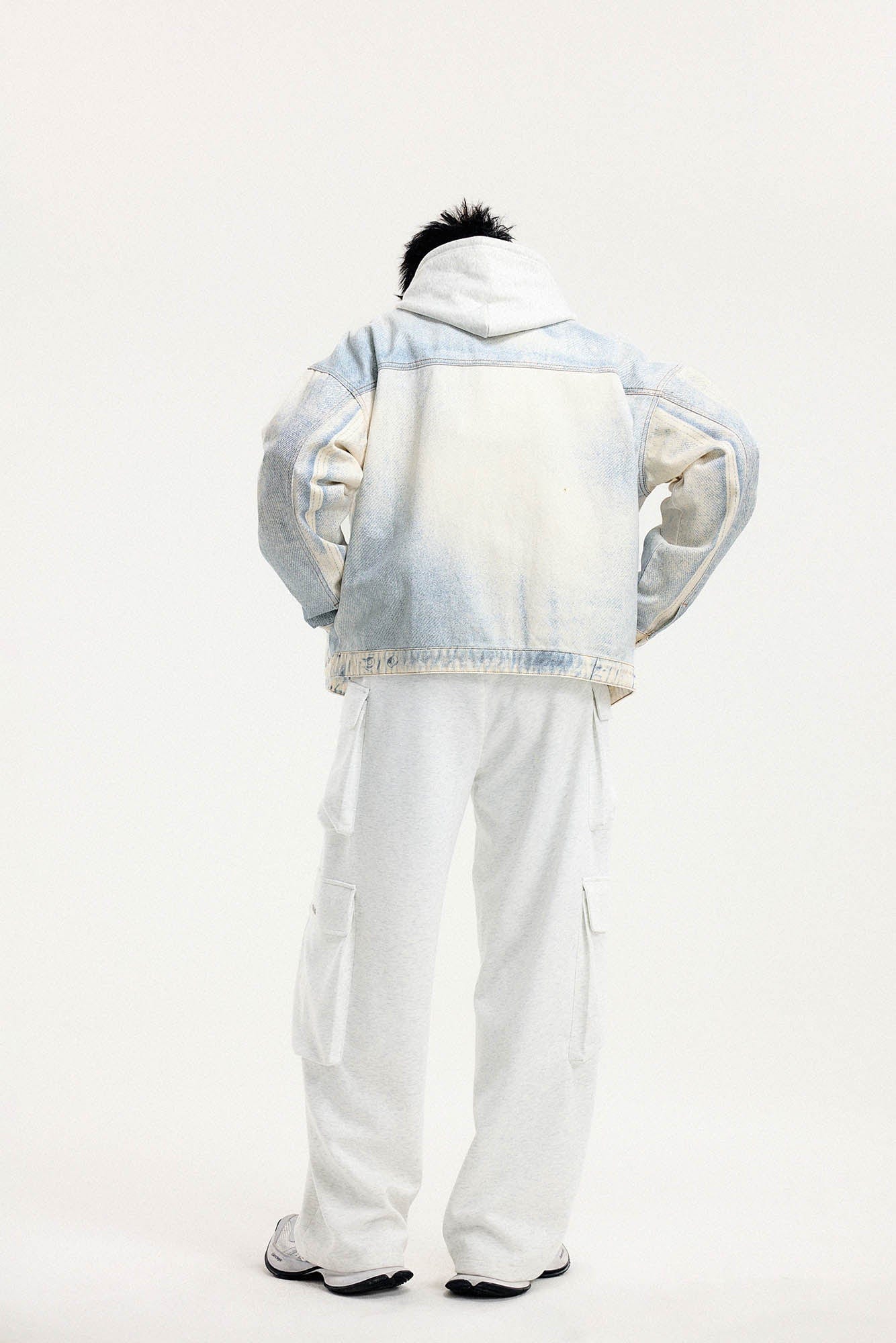 BONELESS Washed Faded Denim Jacket