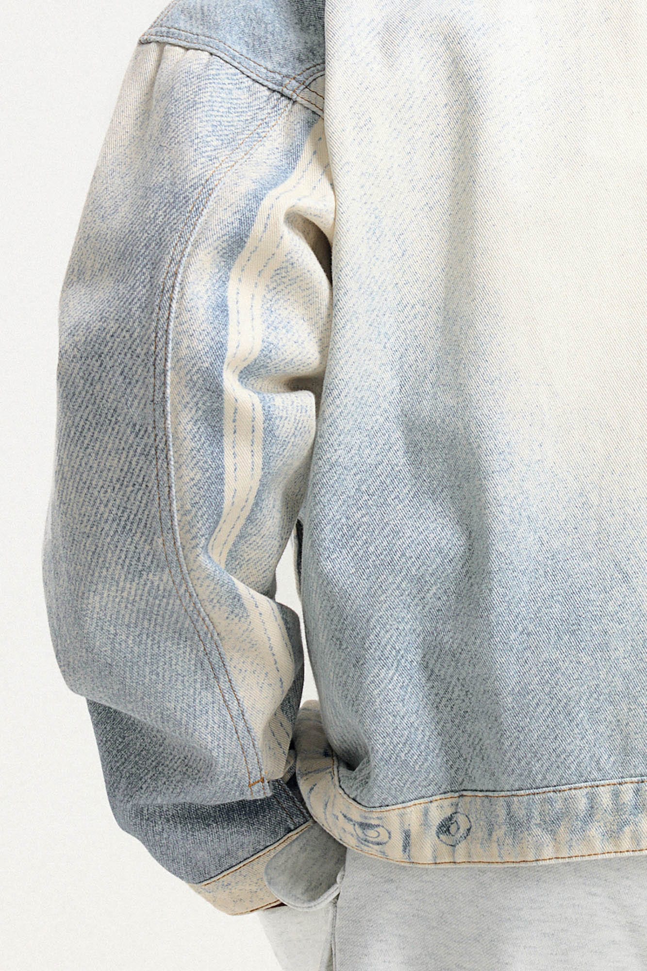 BONELESS Washed Faded Denim Jacket