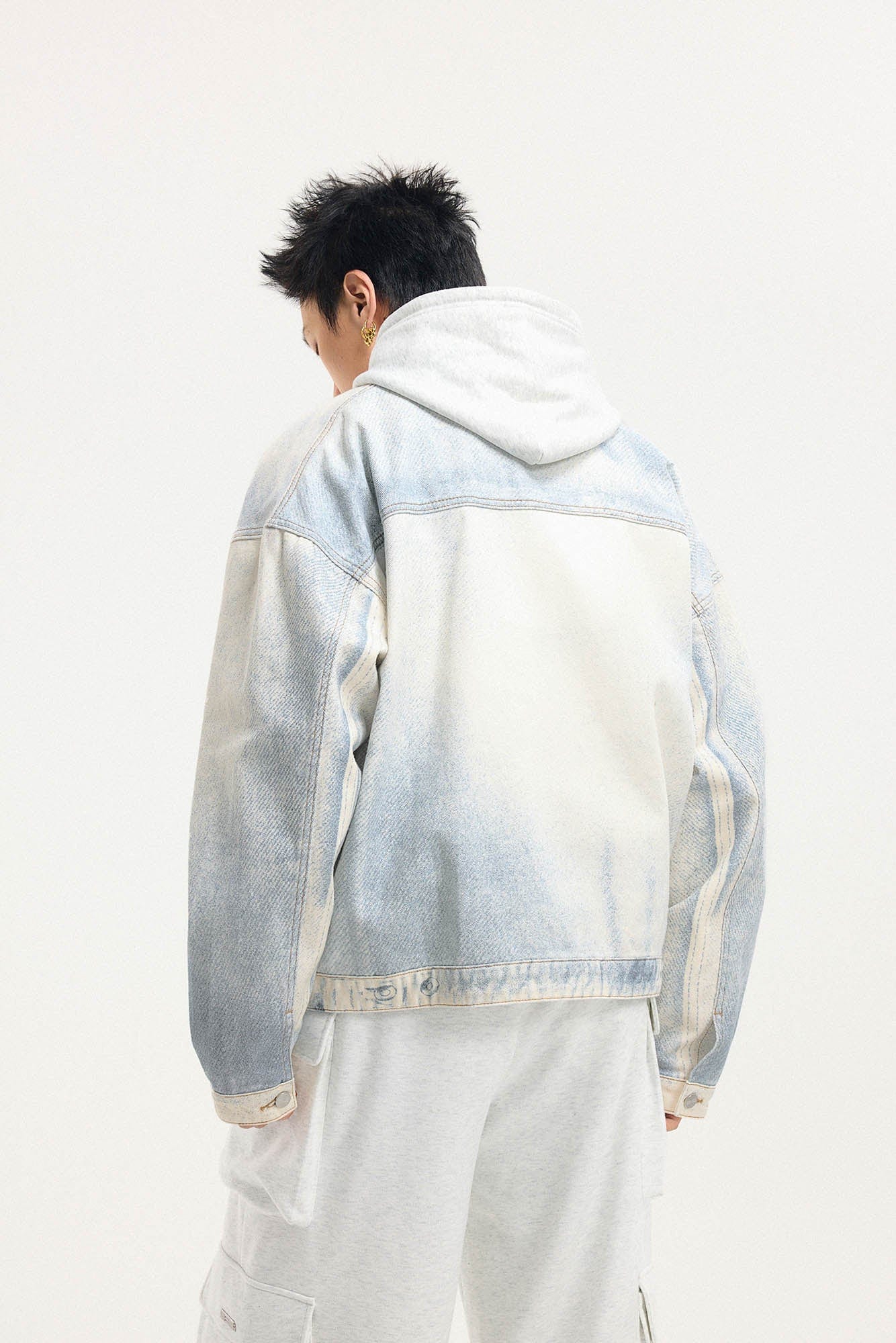 BONELESS Washed Faded Denim Jacket