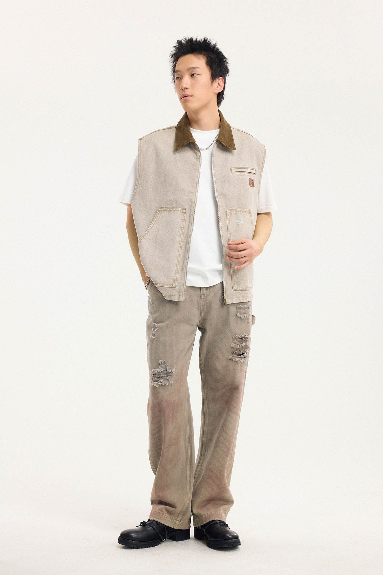 BONELESS Distressed Utility Carpenter Pants