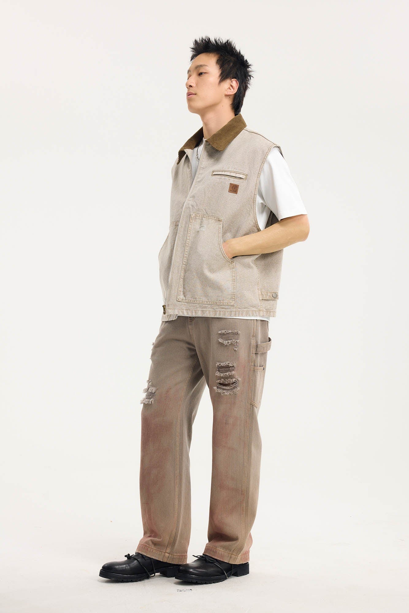 BONELESS Distressed Utility Carpenter Pants