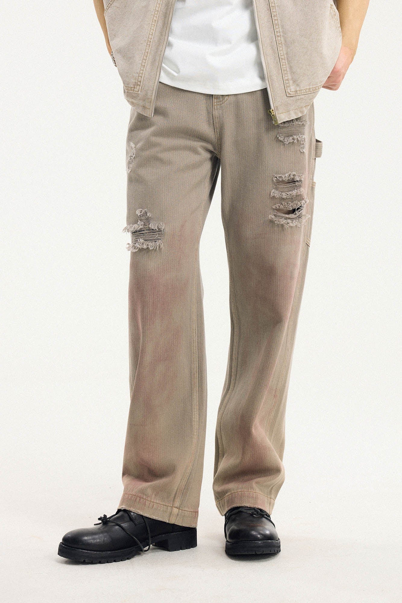 BONELESS Distressed Utility Carpenter Pants