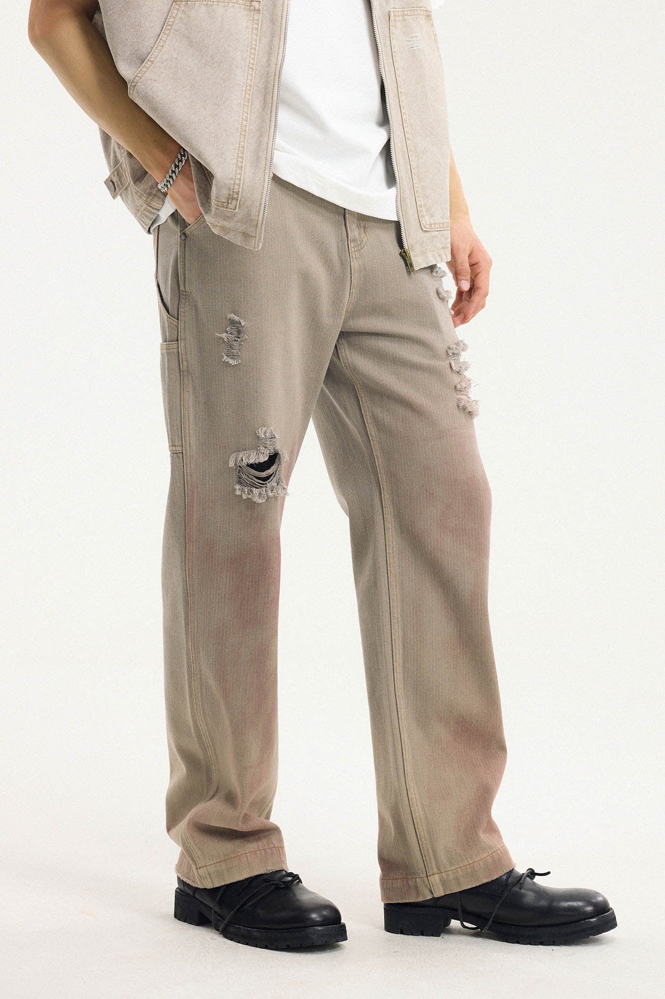 BONELESS Distressed Utility Carpenter Pants