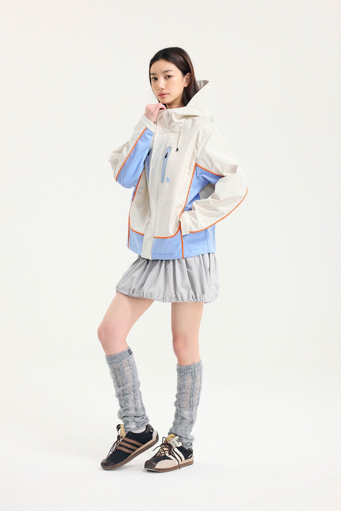 BONELESS Contrast Waterproof Utility Hooded Jacket