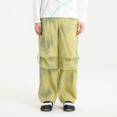 BONELESS Tie-Dye Crinkled Parachute Pants