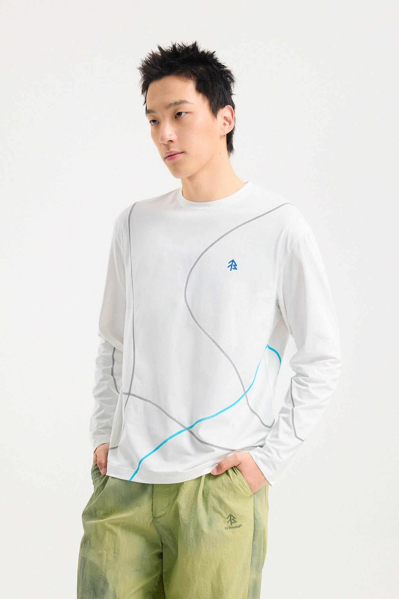 BONELESS Flow Line Stitch Long-Sleeve Tee