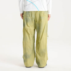 BONELESS Tie-Dye Crinkled Parachute Pants