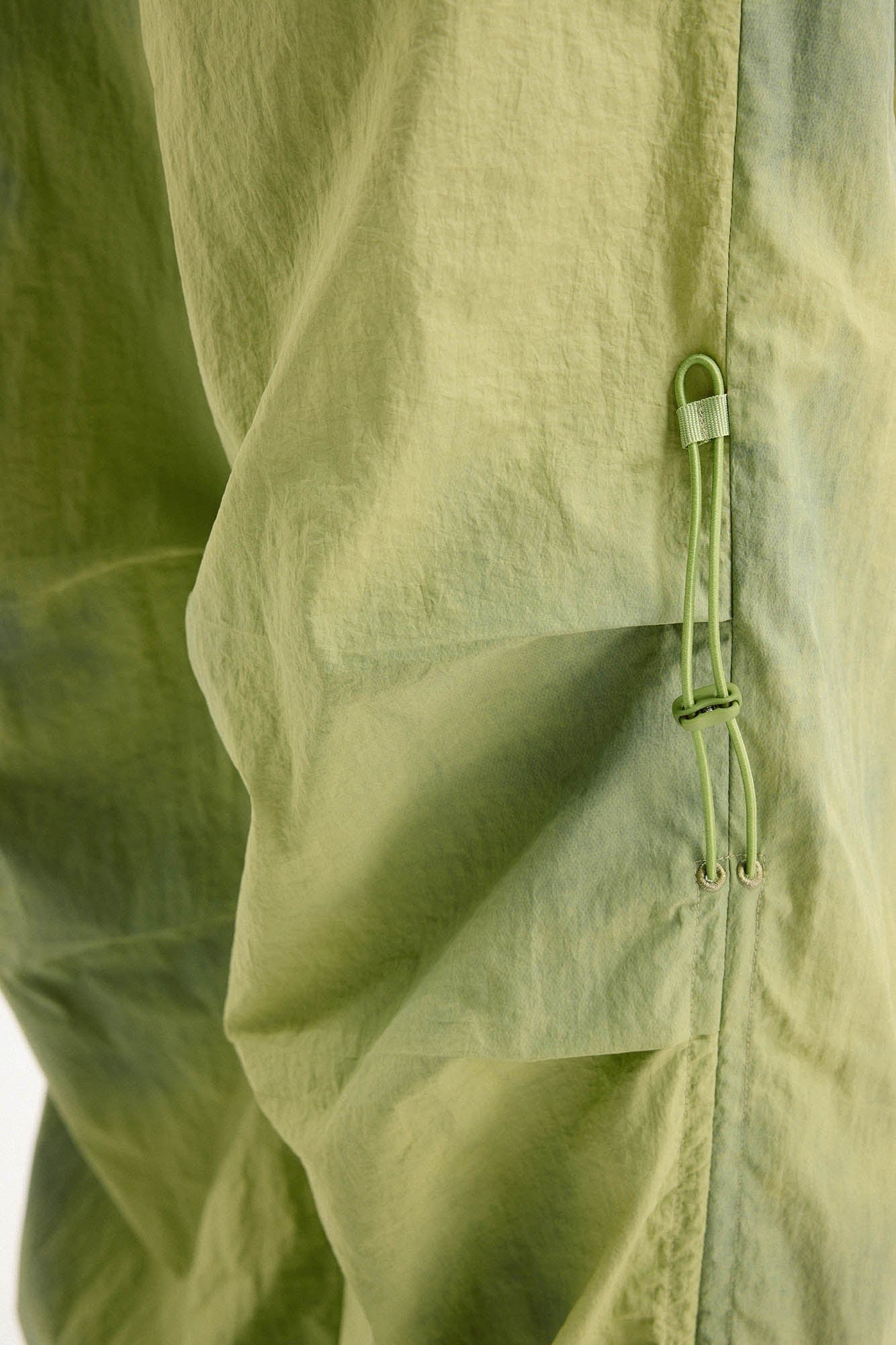 BONELESS Tie-Dye Crinkled Parachute Pants