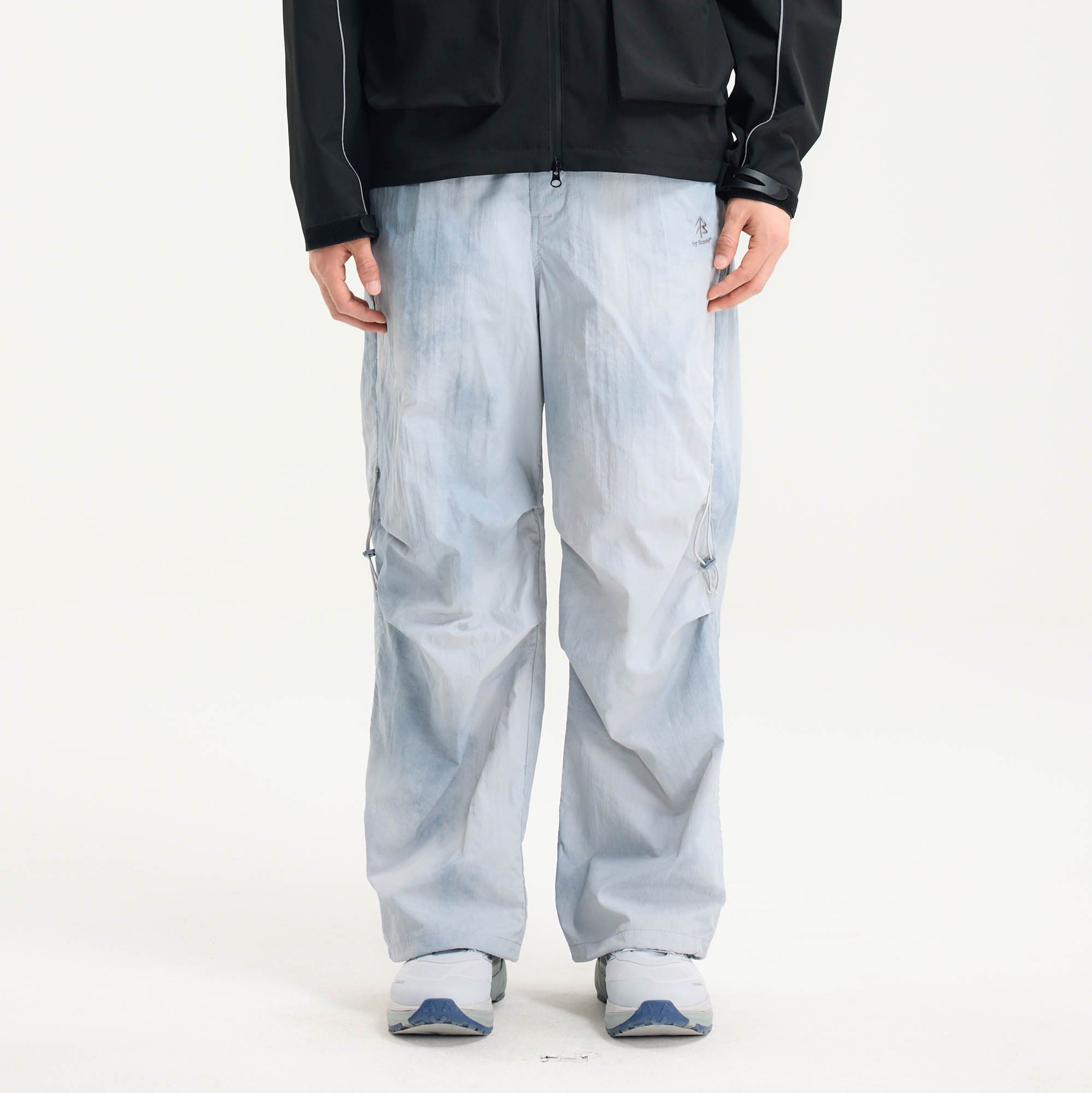 BONELESS Tie-Dye Crinkled Parachute Pants