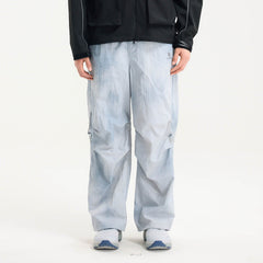 BONELESS Tie-Dye Crinkled Parachute Pants