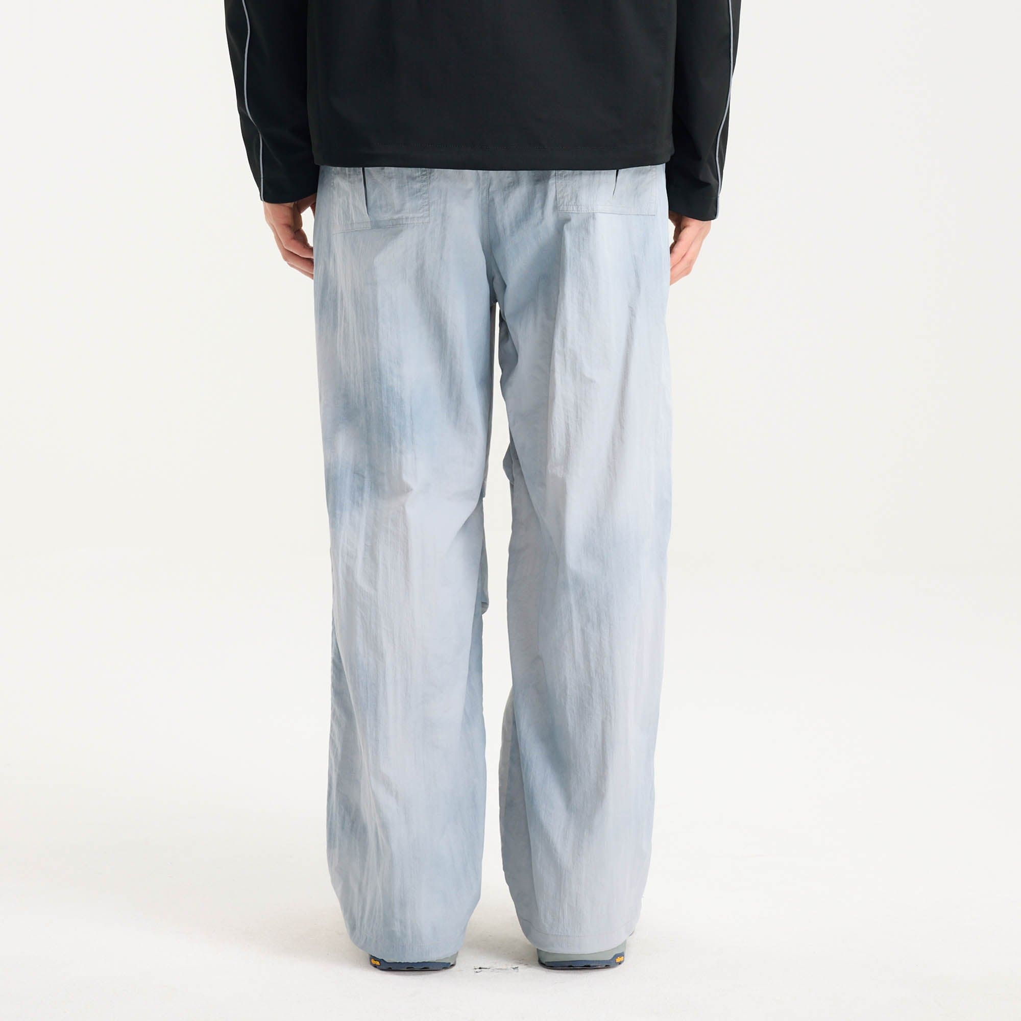 BONELESS Tie-Dye Crinkled Parachute Pants