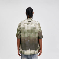 BONELESS Pixelated Camo Cuban Half Shirt