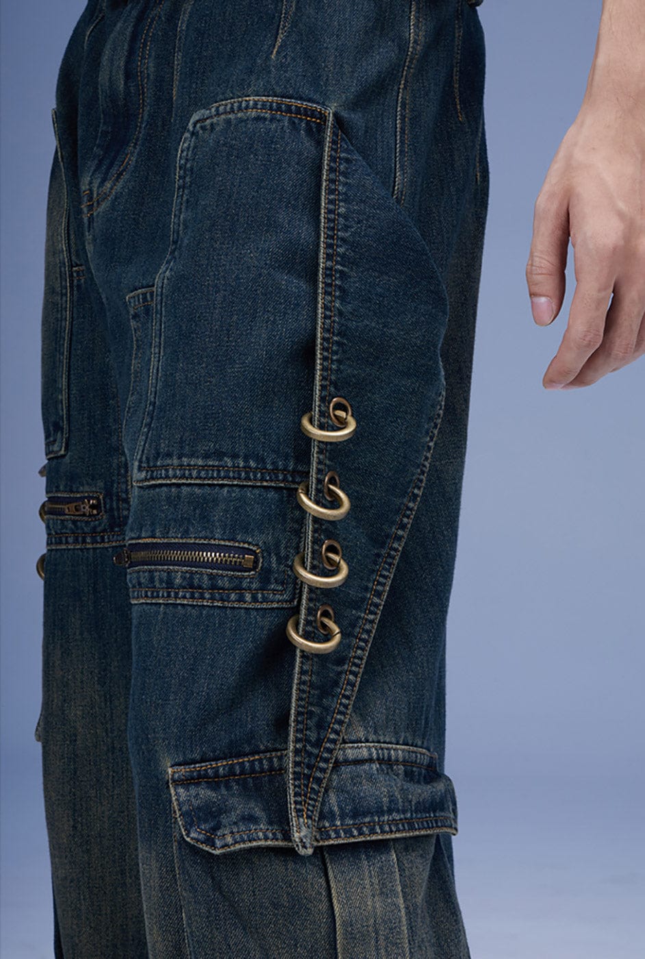 DND4DES Scimitar Rings Deconstructed Denim Cargo