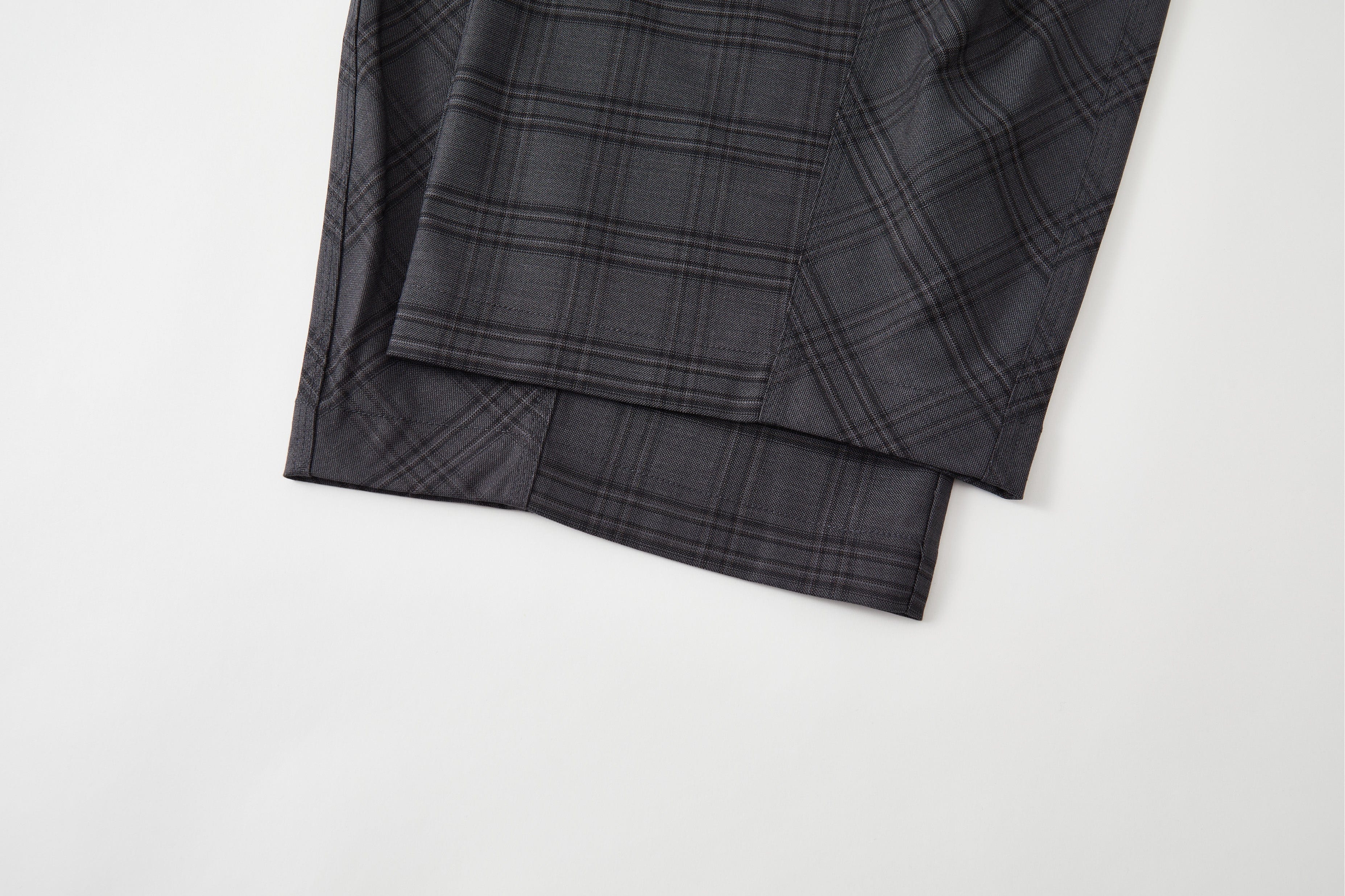 OPICLOTH Retro Paneled Plaid Drawstring Oversized Pants