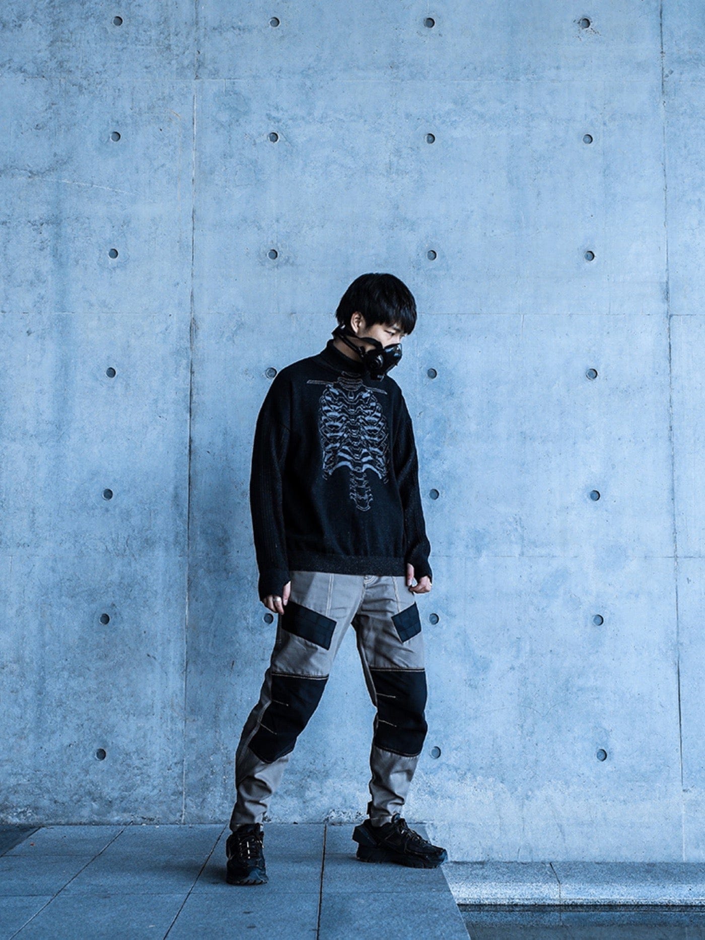 ENSHADOWER Mechanical Skeleton Turtleneck Sweater