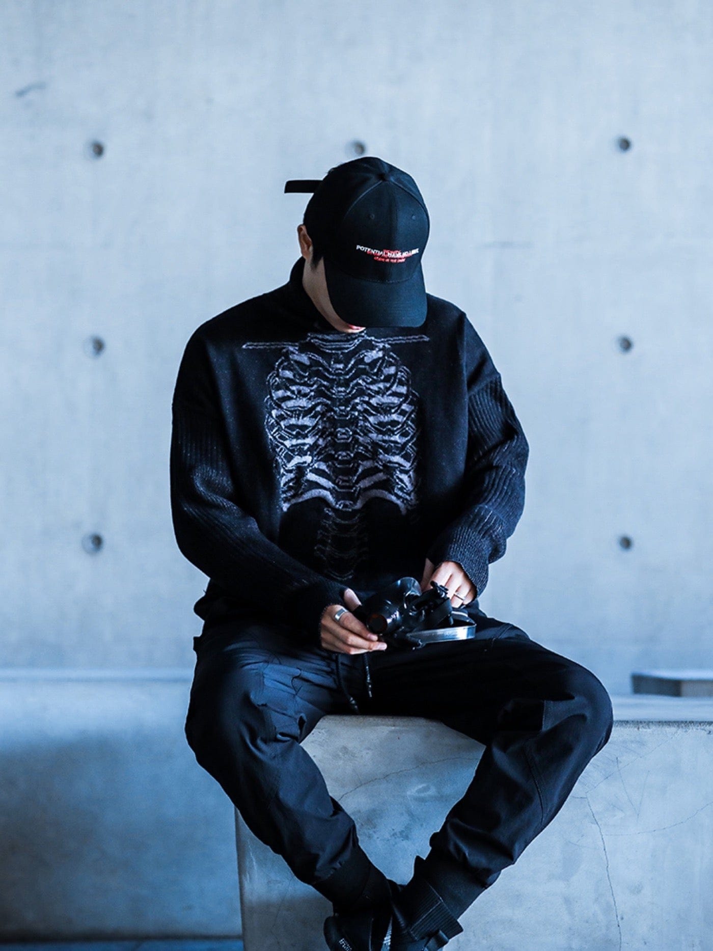 ENSHADOWER Mechanical Skeleton Turtleneck Sweater