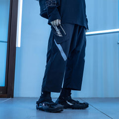 ENSHADOWER Patchwork Pockets Capri pants