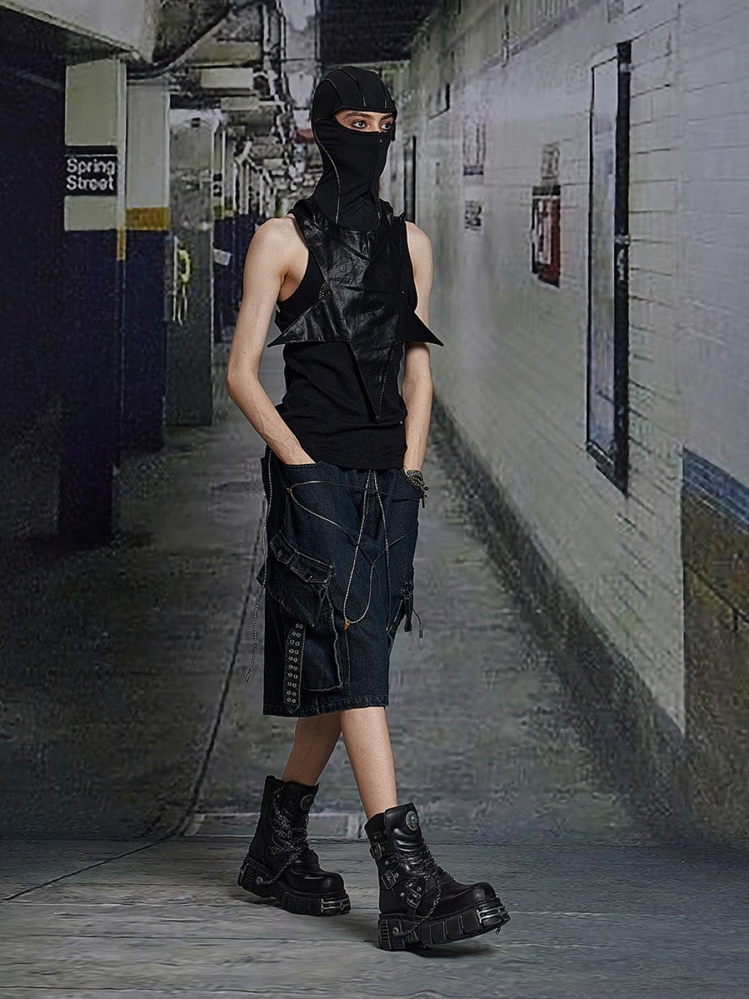 DND4DES Star Drawstring Deconstructed Denim Shorts