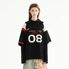 ERROR CODE ROBOT Button-Seam Contrast Detachable-Sleeve Tee