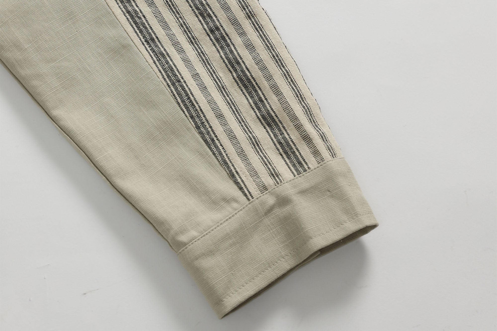 ERROR CODE ROBOT Paneled Striped Spliced Shirt
