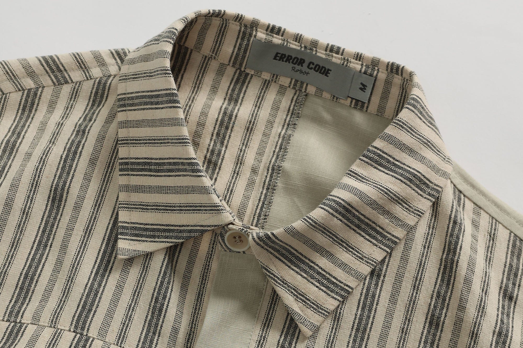 ERROR CODE ROBOT Paneled Striped Spliced Shirt