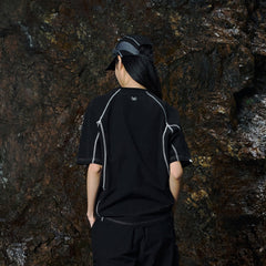 ENSHADOWER Modern Contour Stitches Pocket T-Shirt