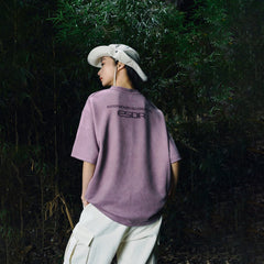 ENSHADOWER Retro Logo Faux-Suede T-Shirt