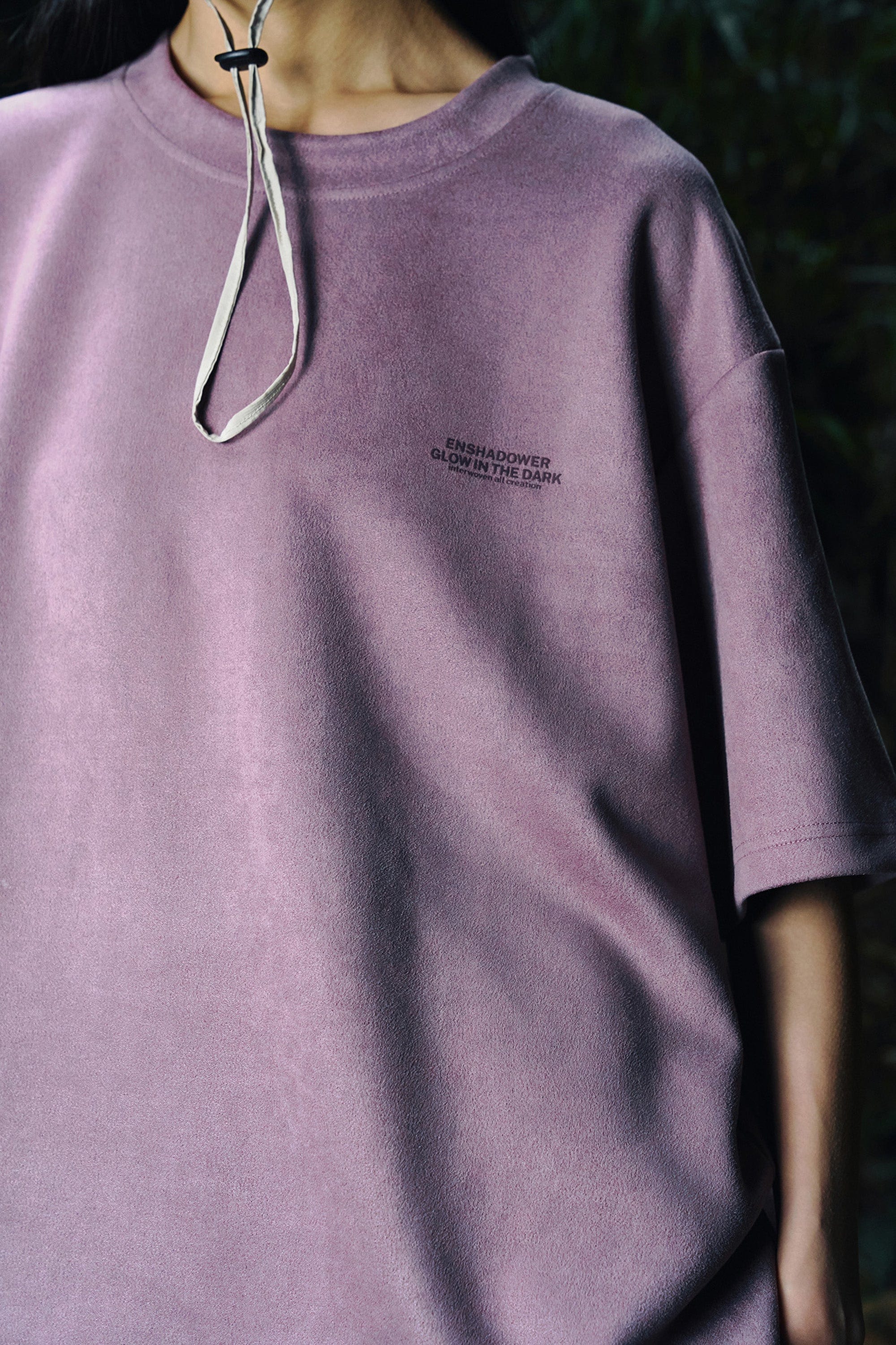 ENSHADOWER Retro Logo Faux-Suede T-Shirt