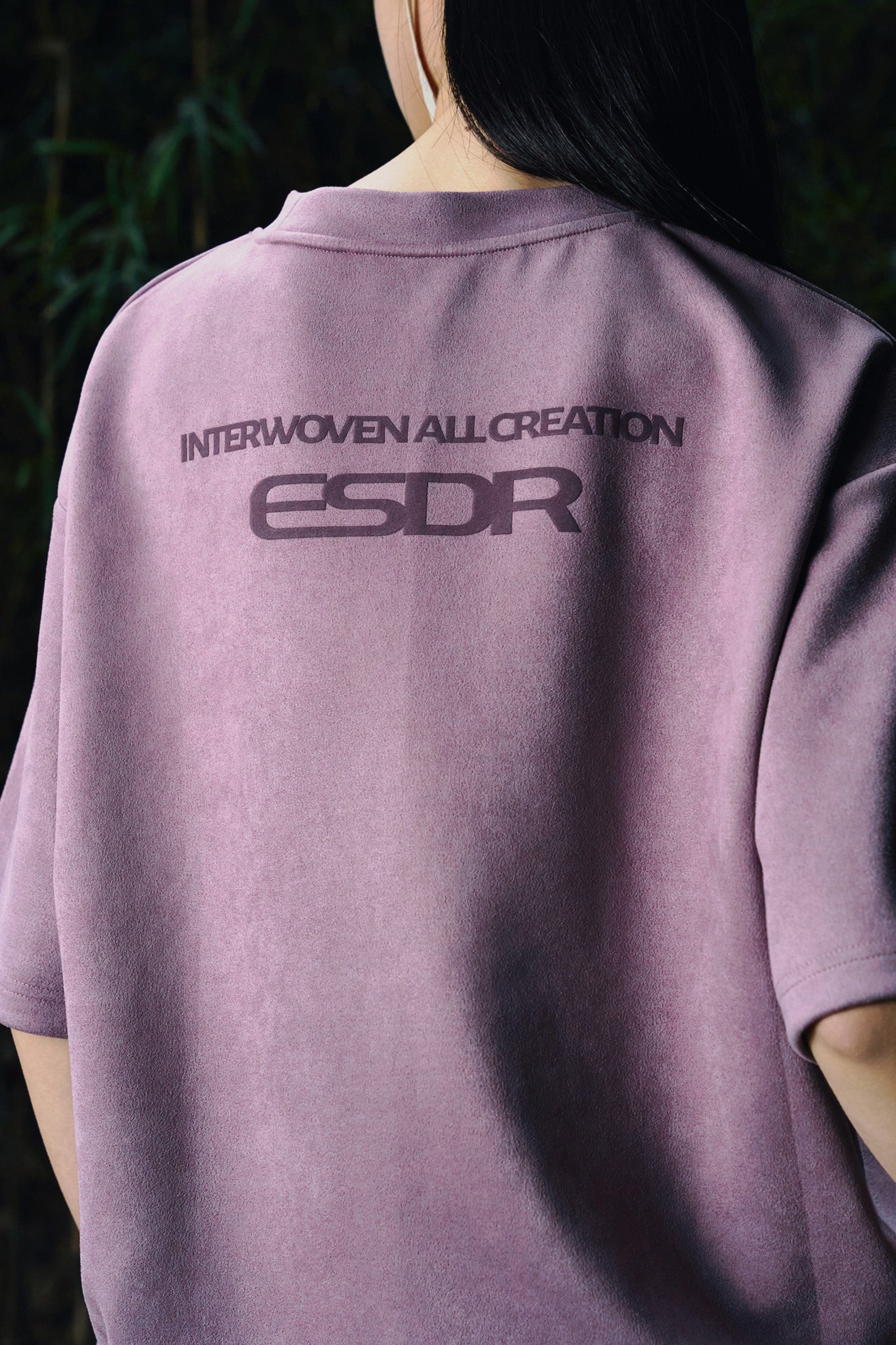 ENSHADOWER Retro Logo Faux-Suede T-Shirt