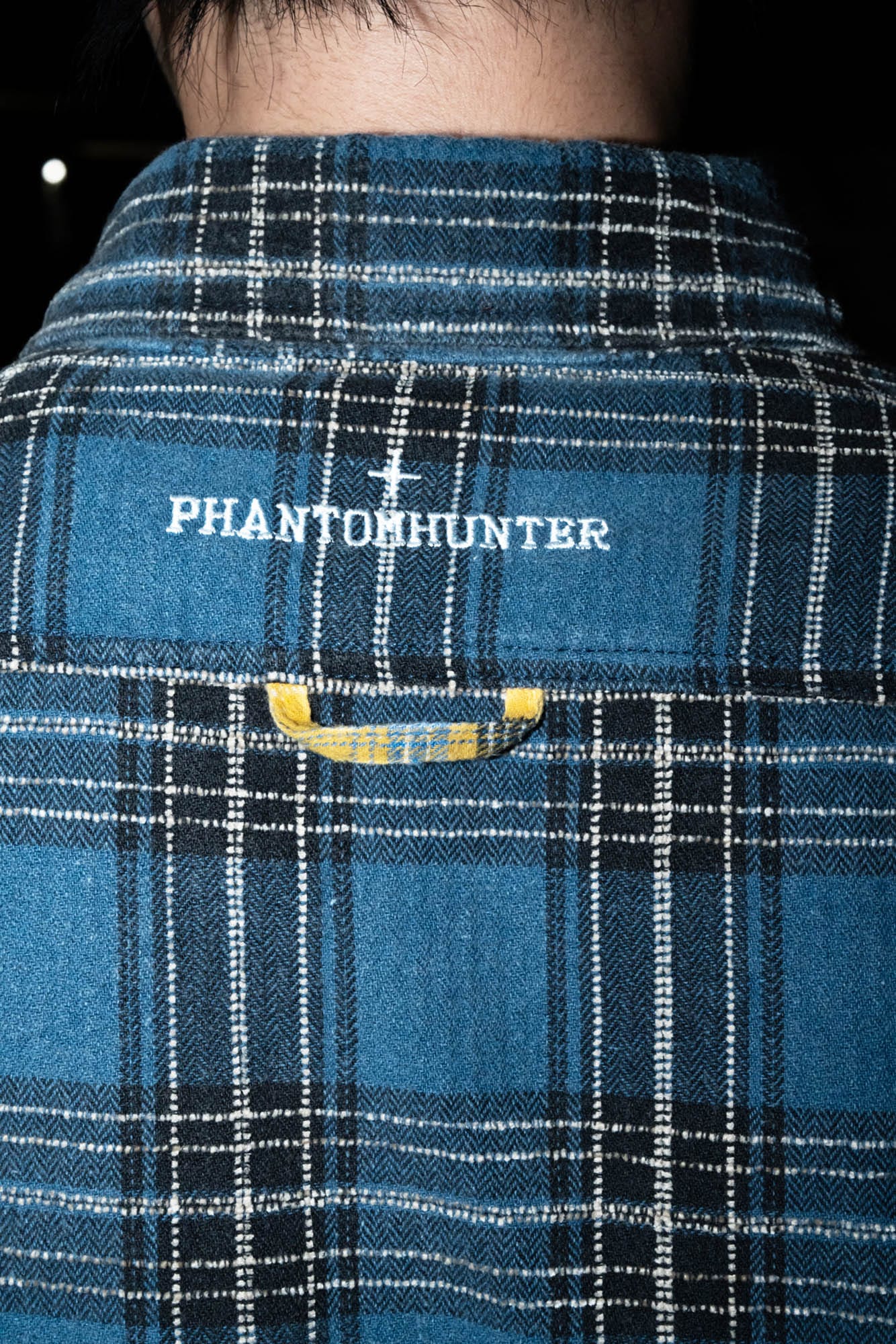 PHANTOMHUNTER Plaid Spliced Frayed Shirt