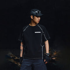 ENSHADOWER Modern Contour Stitches Pocket T-Shirt
